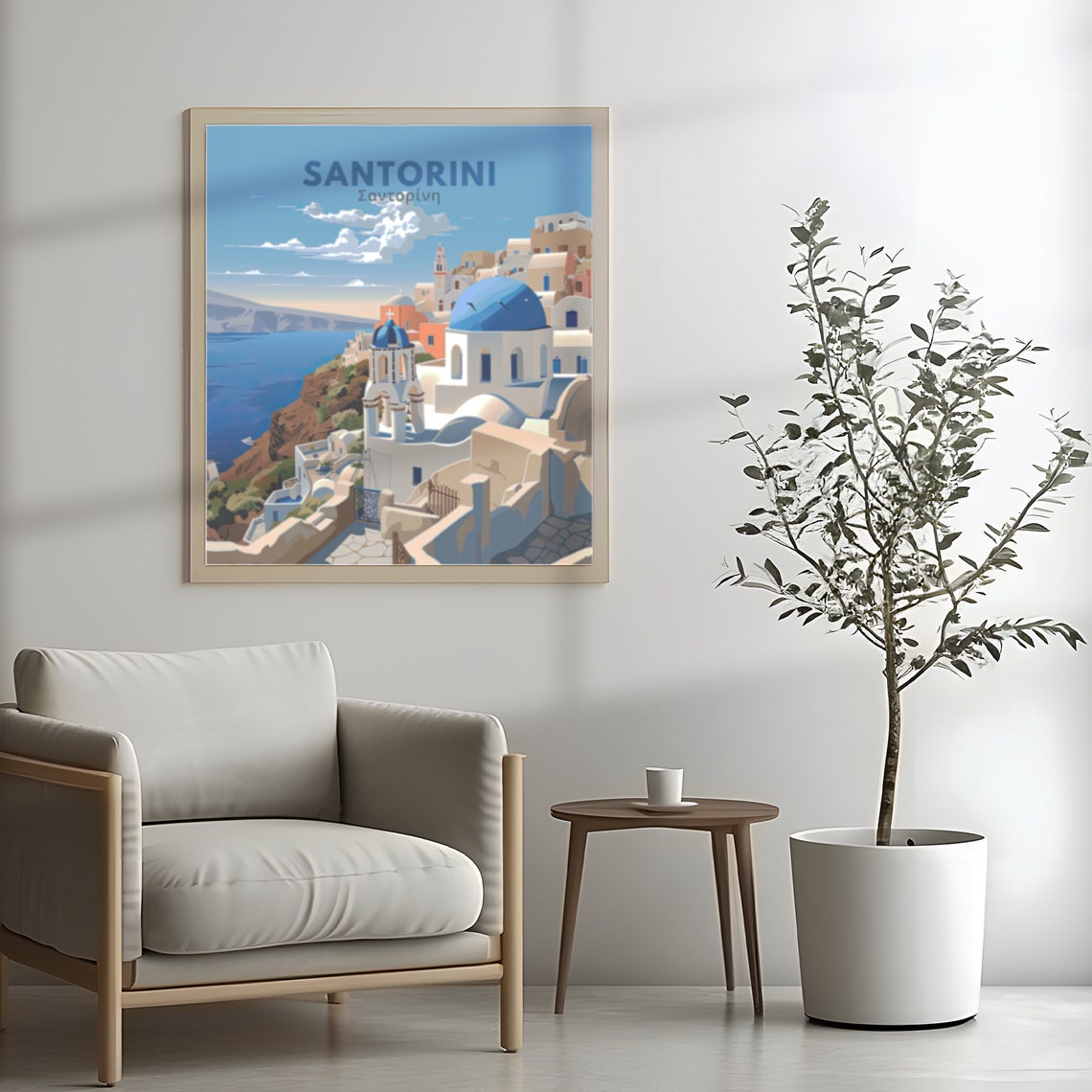 Santorini Greece Blue Domes Caldera View Summer Travel Poster - Image 4