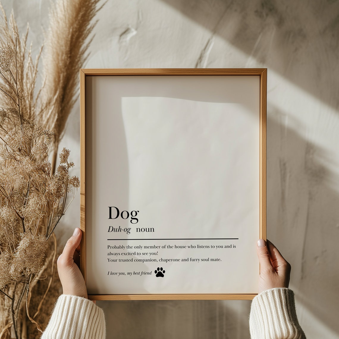Dog Definition Dictionary Style Noun Sentimental Gift Poster - Image 6