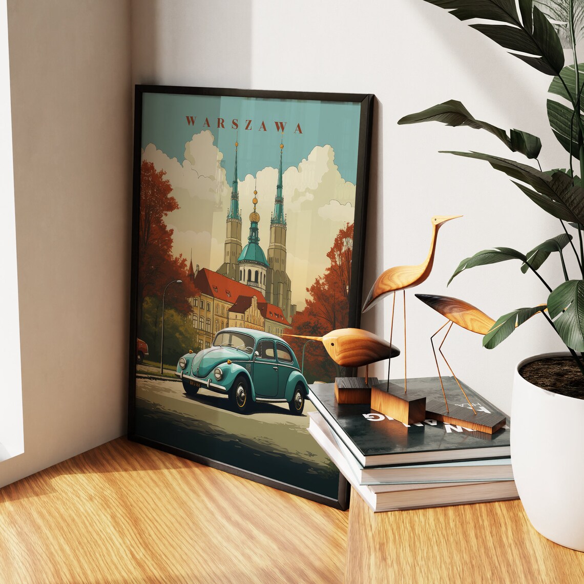 Warsaw Poland Travel Poster, City Art Print - Image 3