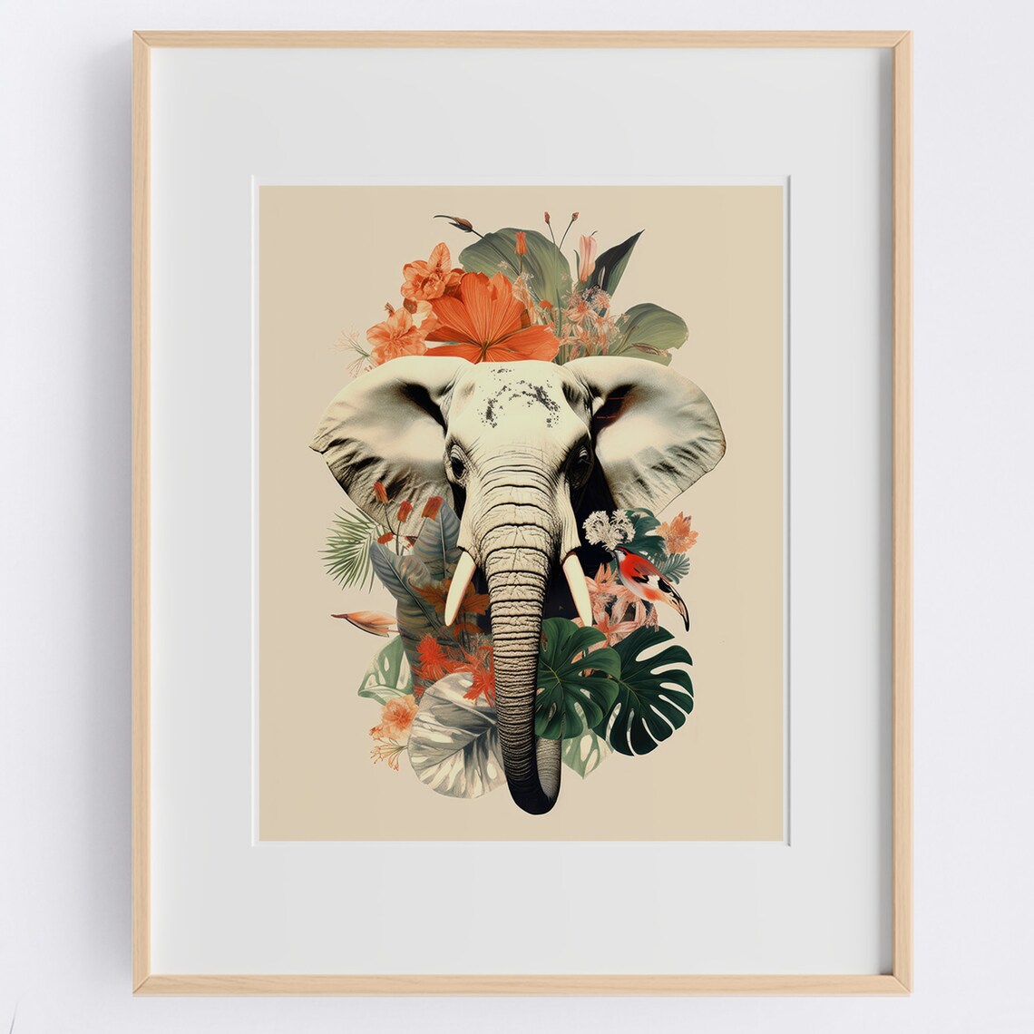 Elephant With Flowers Abstract Poster Collage - Image 6