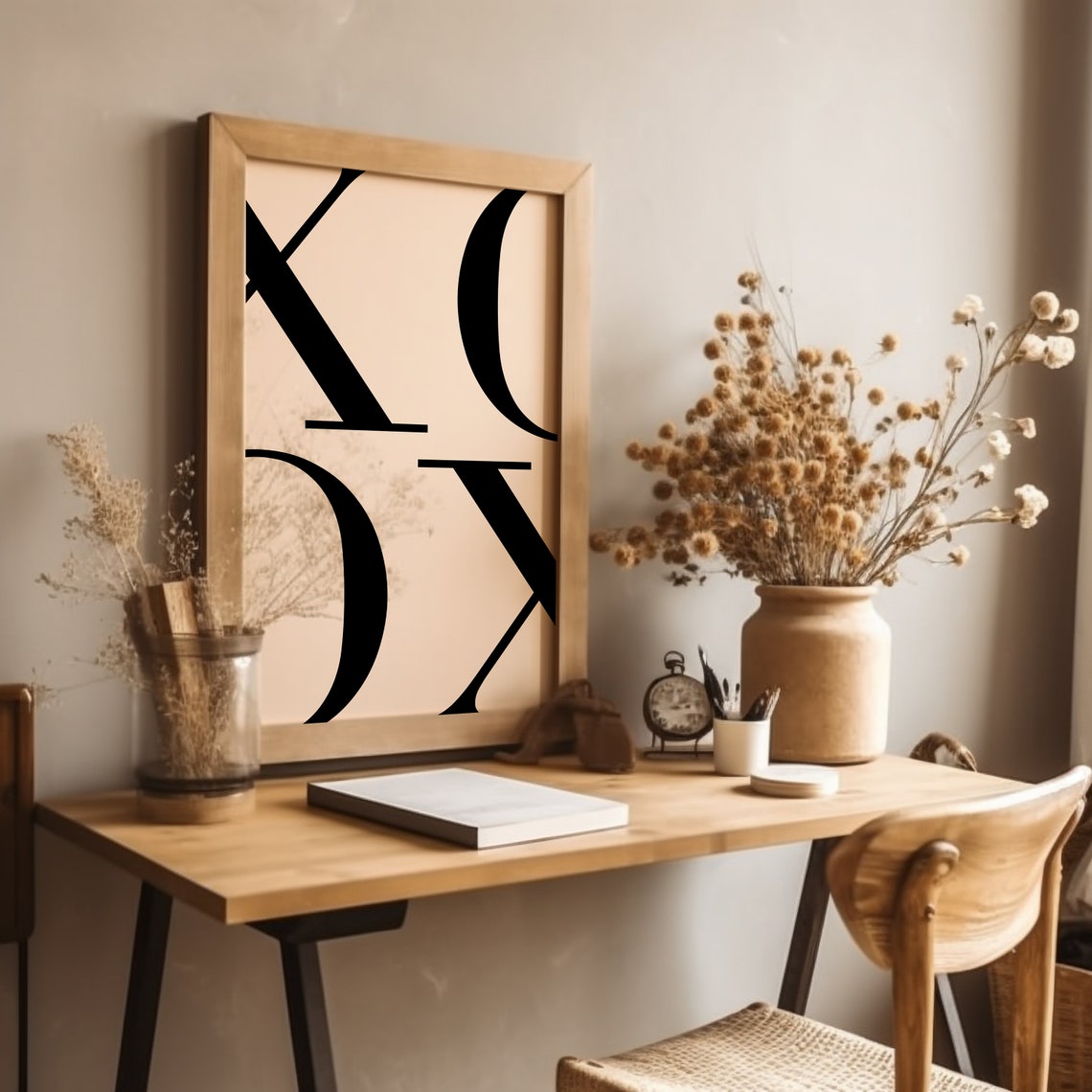XOXO Oversized Typography Minimal Black and White Art Poster - Image 6