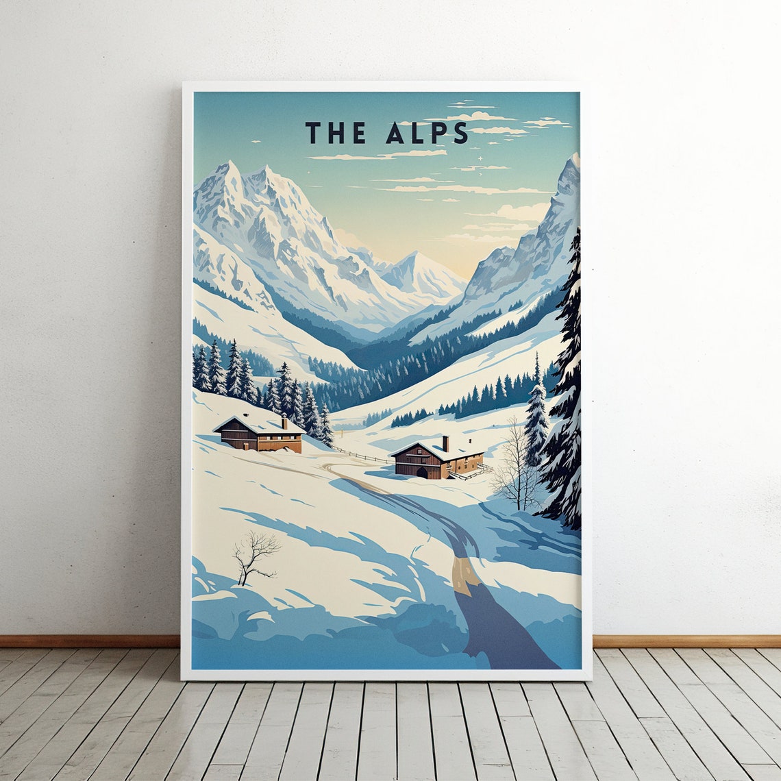 Alps Travel Print Alps Poster Wall Art Austria Vintage Poster Travel Poster Europe Poster Bavarian Alps France Travel Poster Les Alpes - Image 2