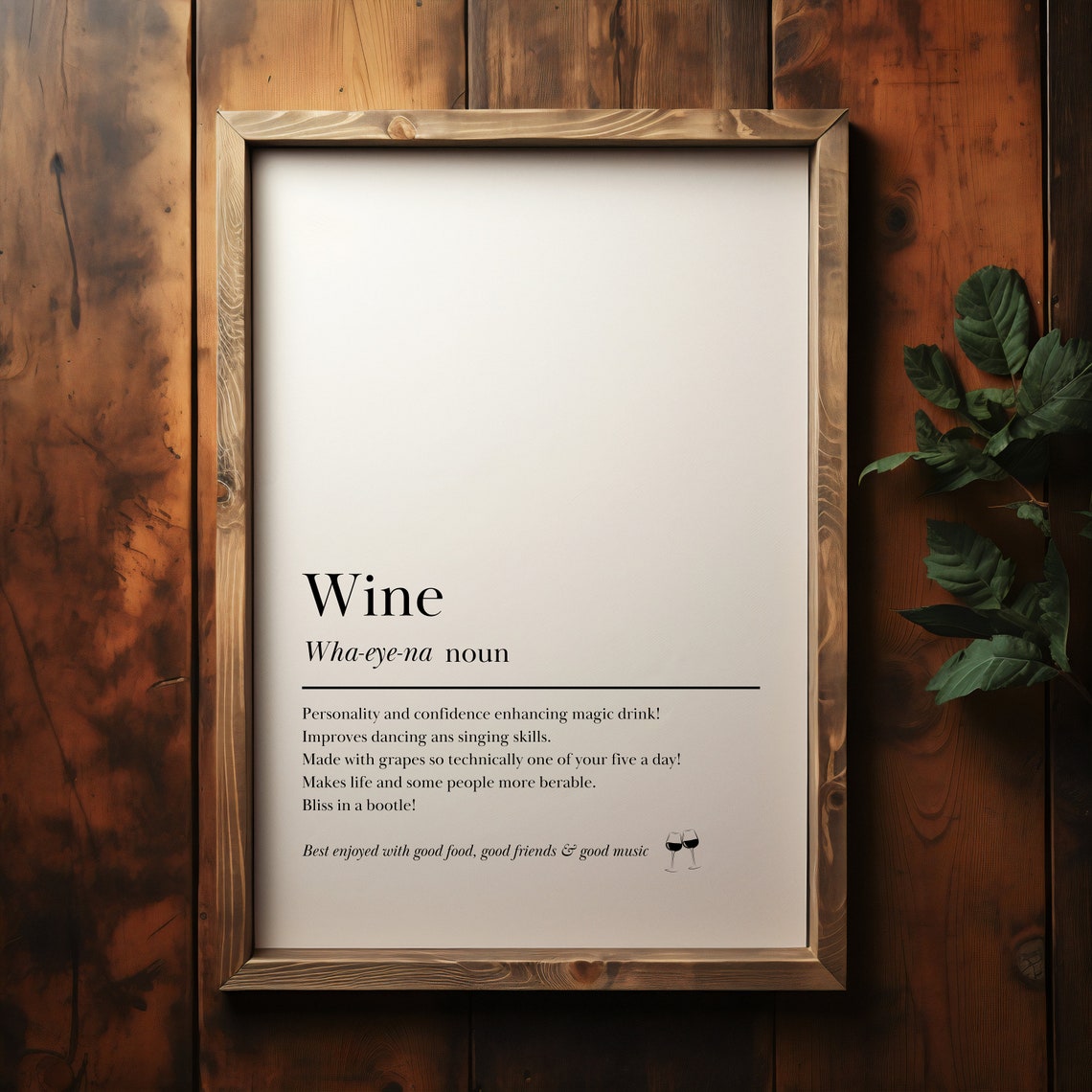Wine Dictionary Definition Funny Kitchen Wine Lover Gift Poster - Image 2
