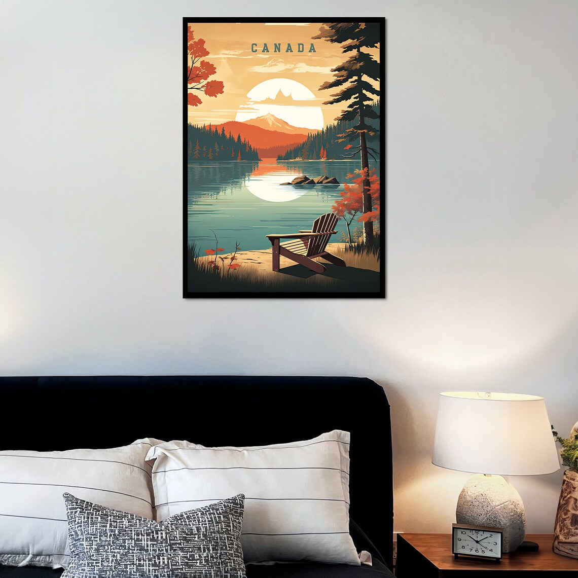 Canada Travel Poster, Retro Mountain Landscape - Image 4