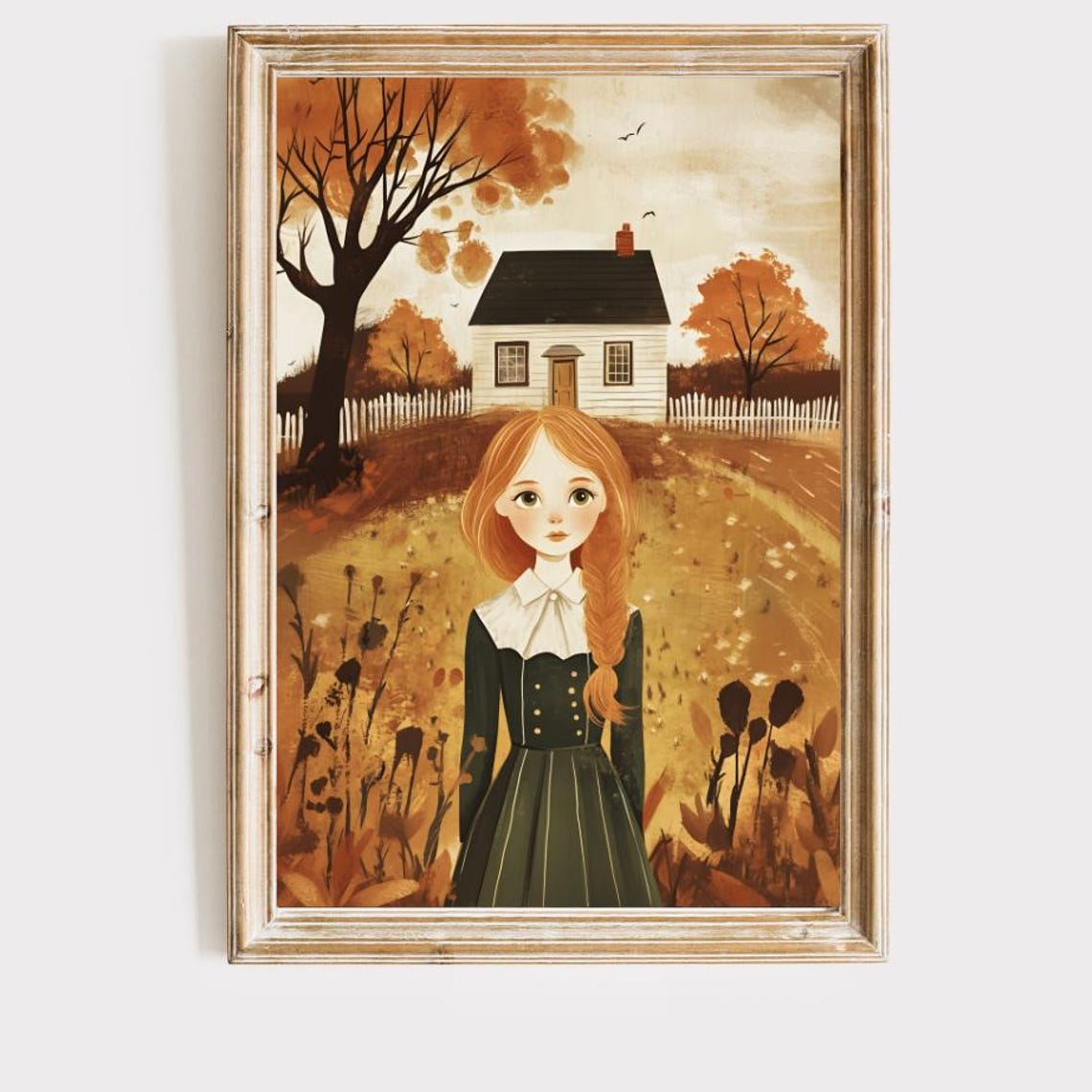 Red Haired Girl Before Cottage Anne of Green Gables Art Poster