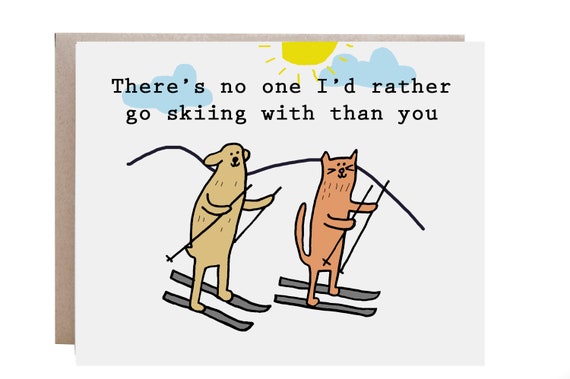 Skiing Card Friend Card