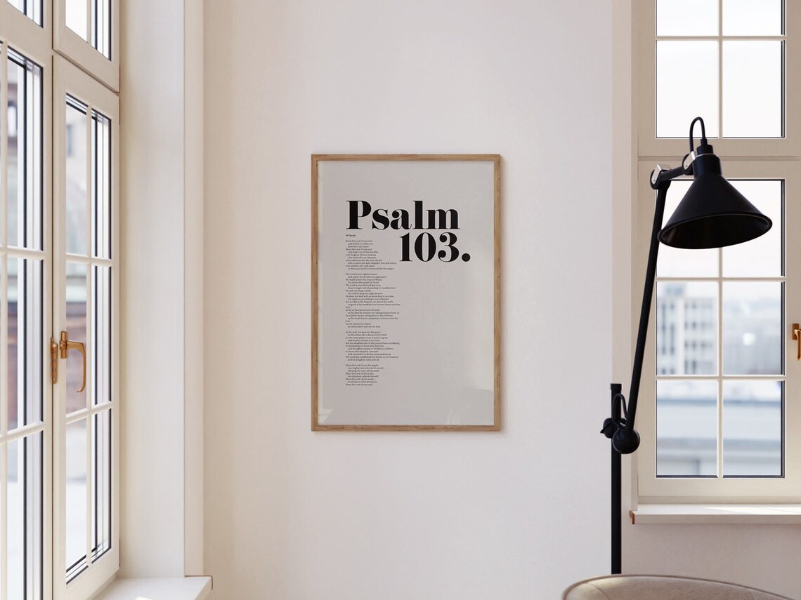 Psalm 103 Bible Verse Art Print, Simple Christian Decor - Image 3
