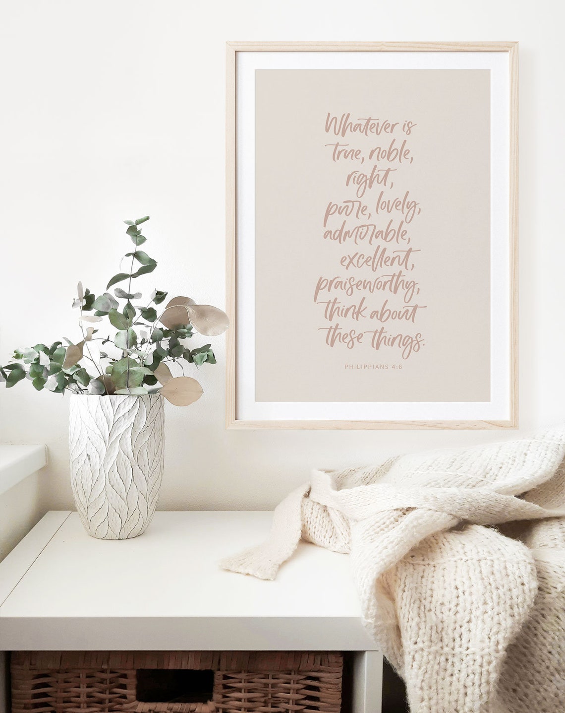 Philippians 4 8 Wall Art True Pure Right Lovely Instant Christian Bible Verse Scripture Print Popular Christian Quote Bible Verse - Image 4