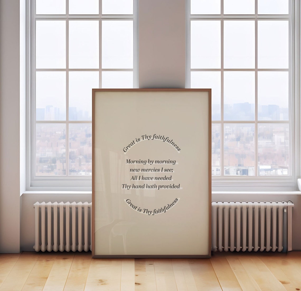 Great Is Thy Faithfulness Hymn Lyric Circular Script Christian Poster - Image 5