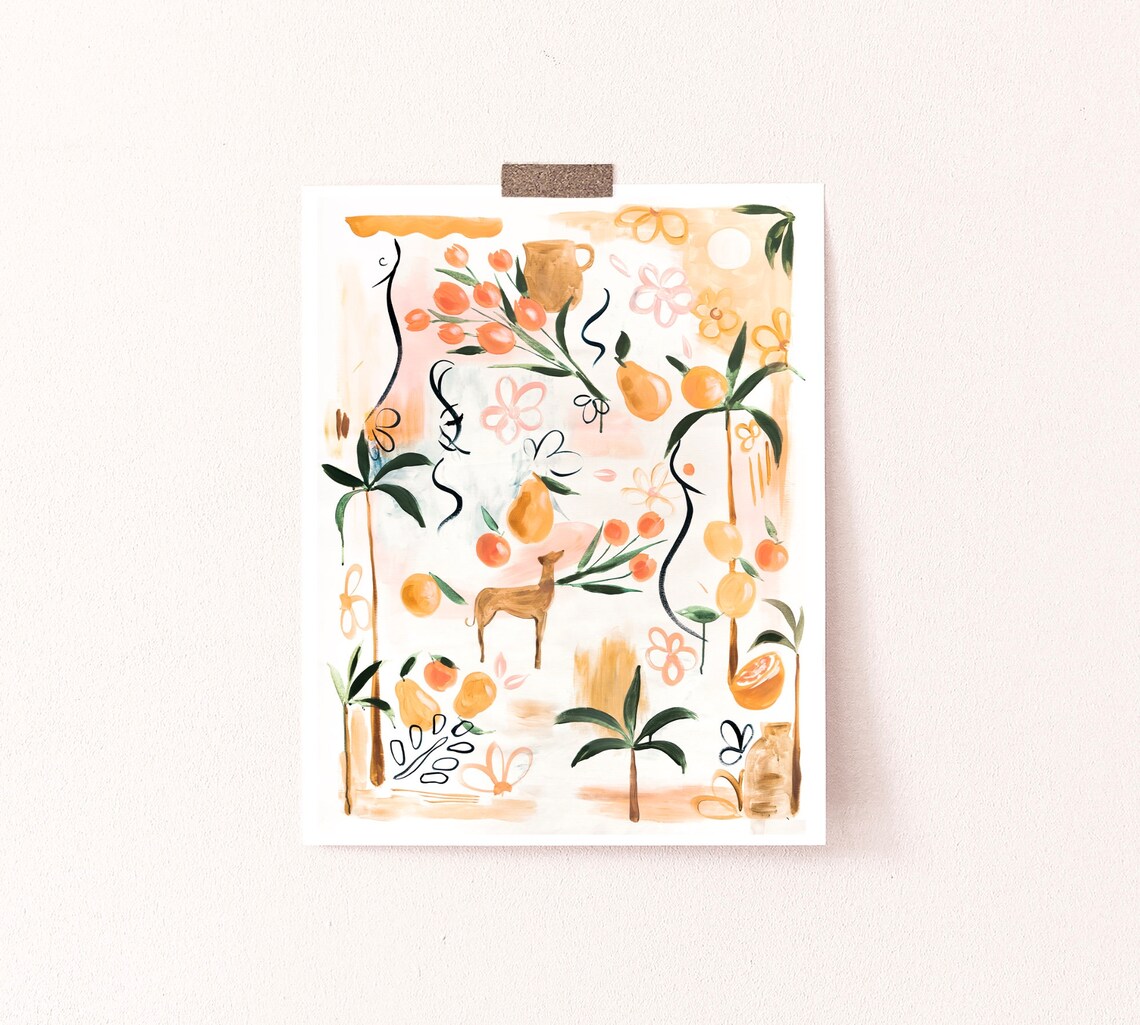 Warm Breeze Abstract Summer Washes Art Print - Image 2