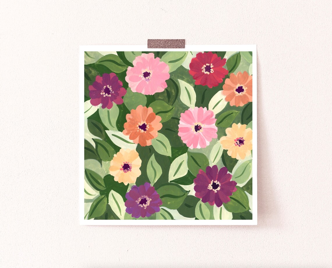 Retro Flowers Art Print, Botanical Floral Decor - Image 3