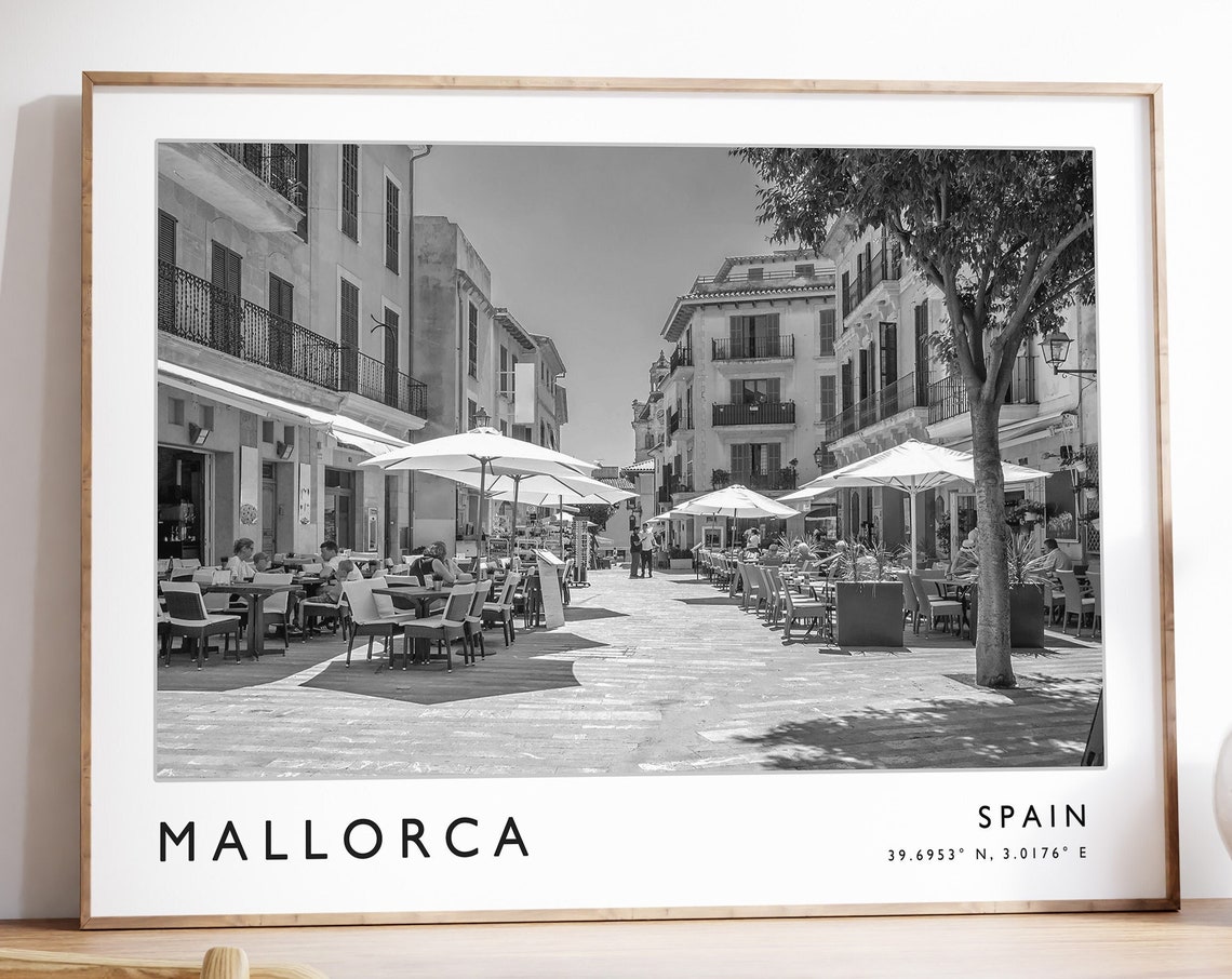 Majorca Travel Print Majorca Travel Poster Spain Travel Print Spain Travel Art Travel Poster Black And White Travel Gift A1a2a3a4