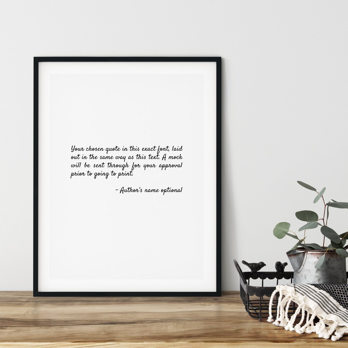 Personalised Custom Quote Script Font Wedding Gift Sign Poster