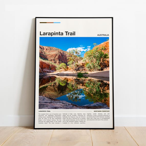 Larapinta Trail Print Minimalist Travel Poster Wall Art Decor In Various Sizes