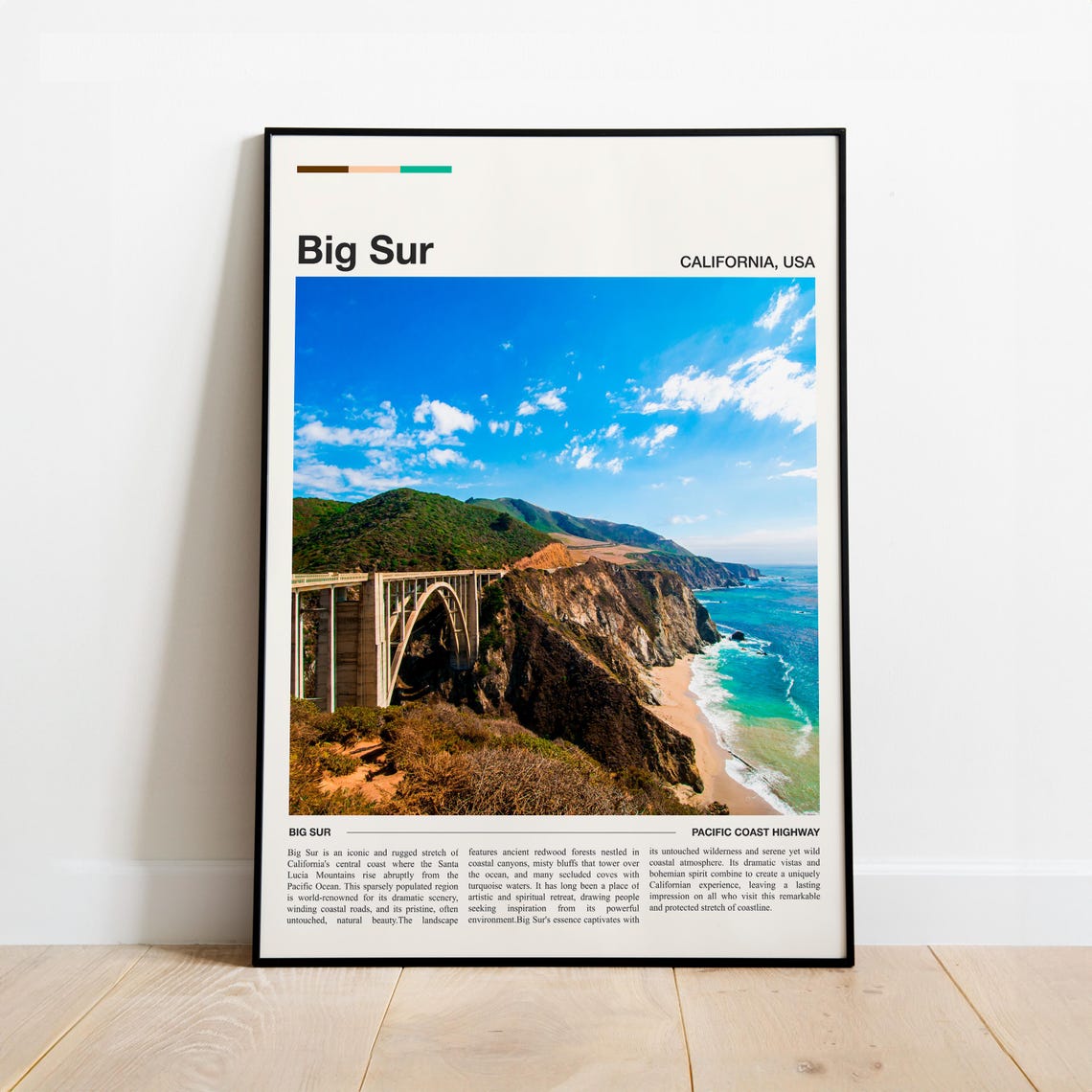Big Sur California Bixby Bridge Pacific Coast Highway Travel Poster