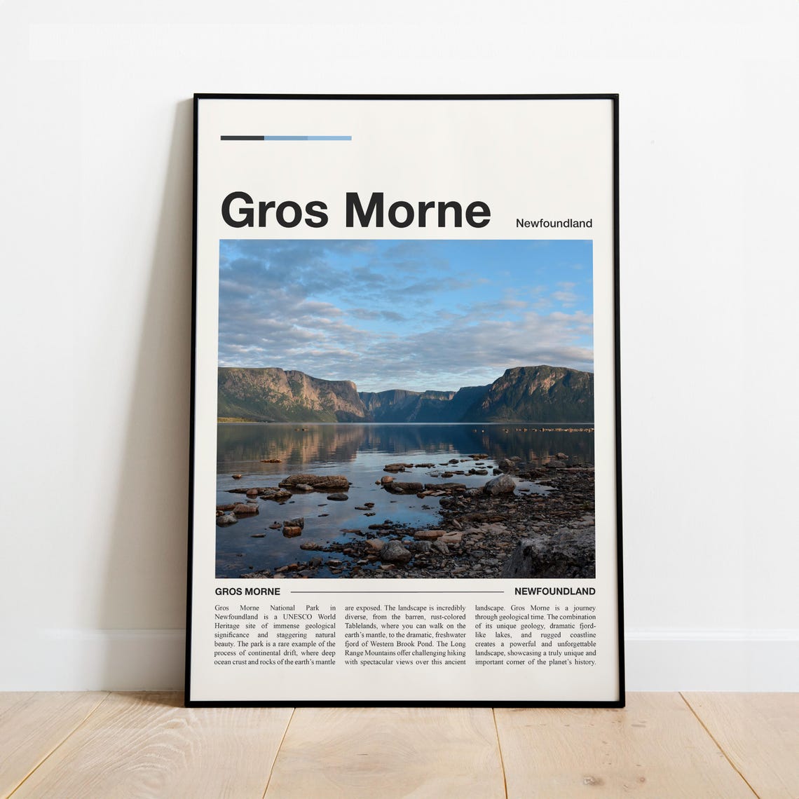 Gros Morne Newfoundland Fjord Minimalist Modern Travel Poster