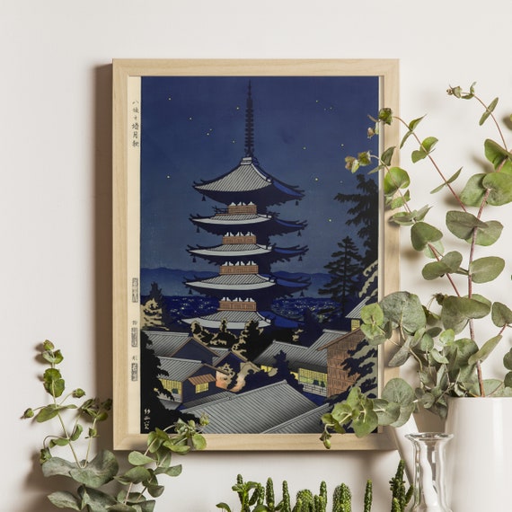 Moon Light in Yasaka Pagoda, Ukiyo-e Art Print
