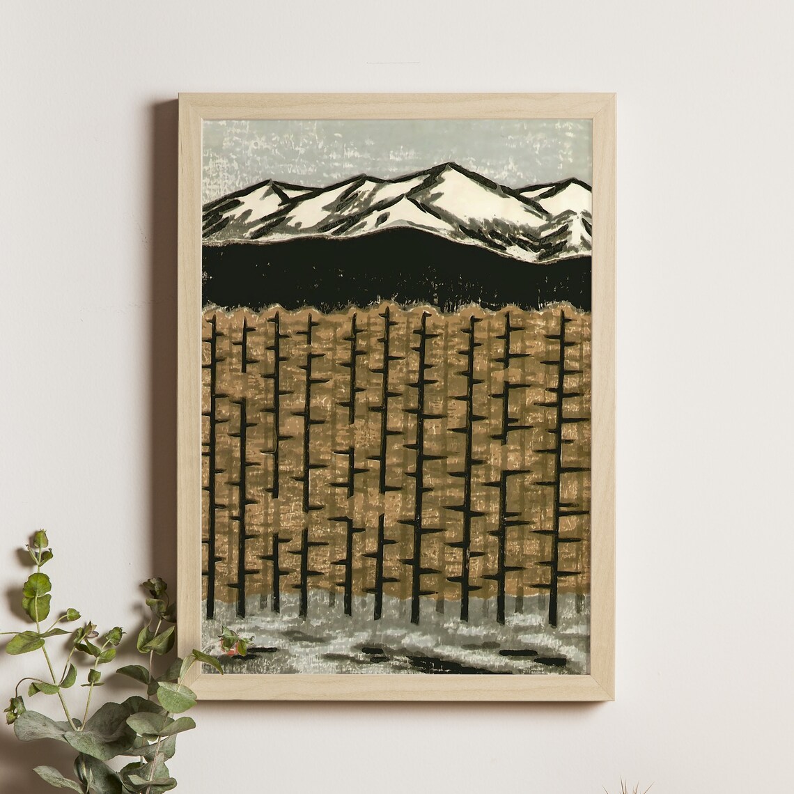 Burnt Forest at Taisho Pond Seiji Aoyama Japanese Woodblock Poster