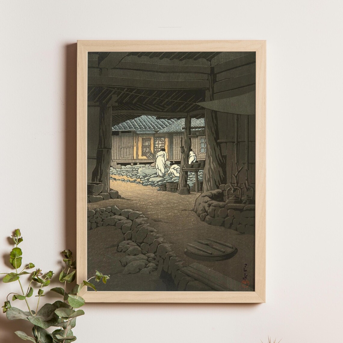 Chosen Chiizan Senonji Kawase Hasui 1940 Korean Temple Woodblock Print Shinhanga Landscape Wall Art East Asian Scenery