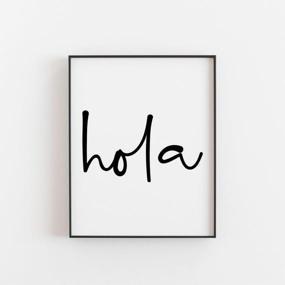 Hola Spanish Greeting Bold Typography Art Print