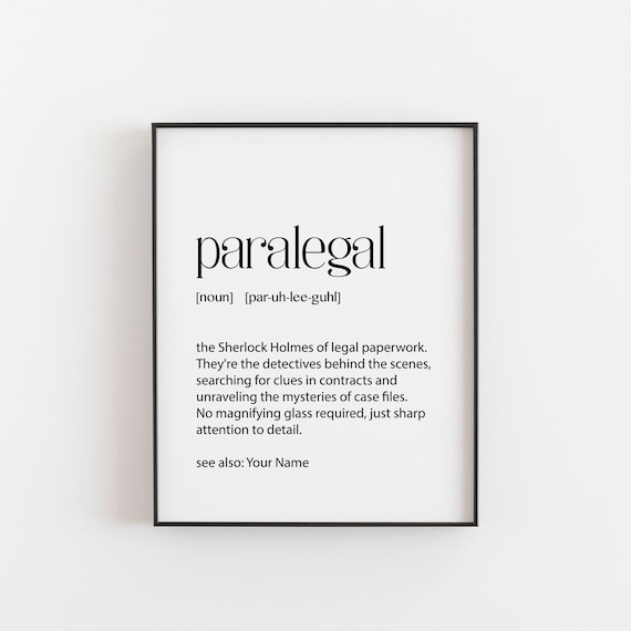 Paralegal Definition Print Funny Sherlock Holmes Legal Office Gift Art