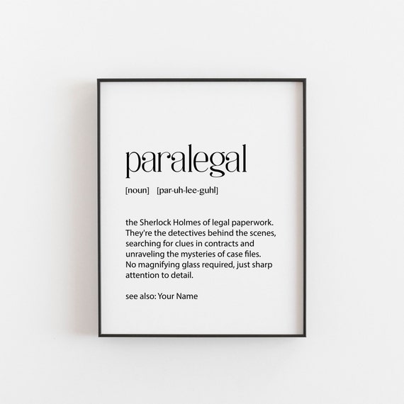 Paralegal Gift Funny Gifts For Paralegals Dictionary Print Wall Art Personalised Office Space Coworker