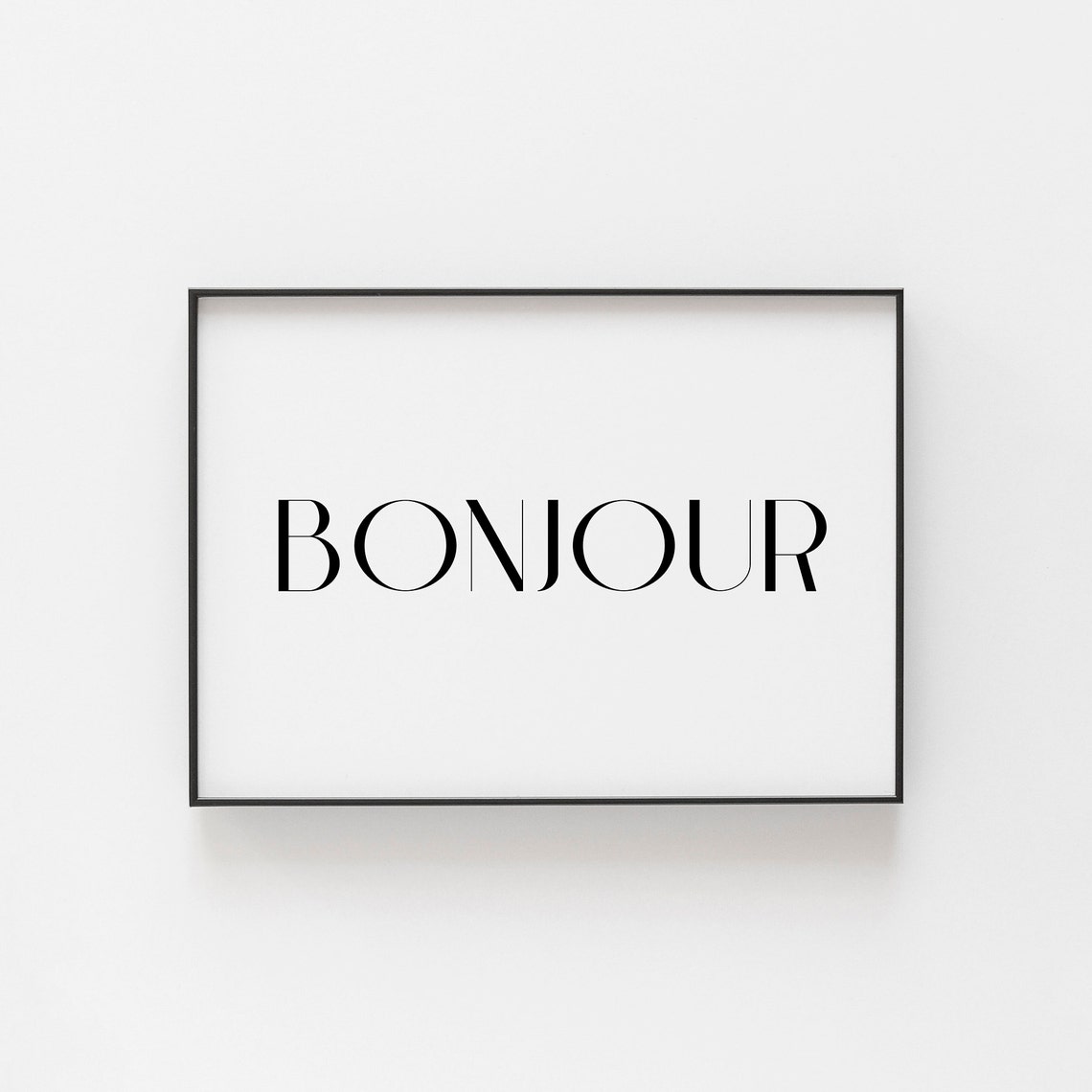 Bonjour Minimalist French Quote Elegant Serif Typography Poster