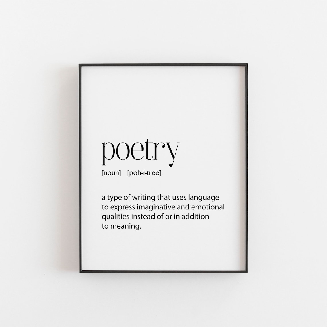 Book Lover Gift Poetry Definition Quote Poster