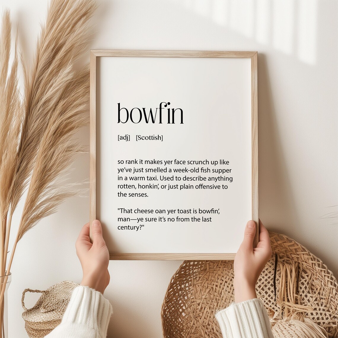 Bowfin Scottish Slang Typography Wall Art Print