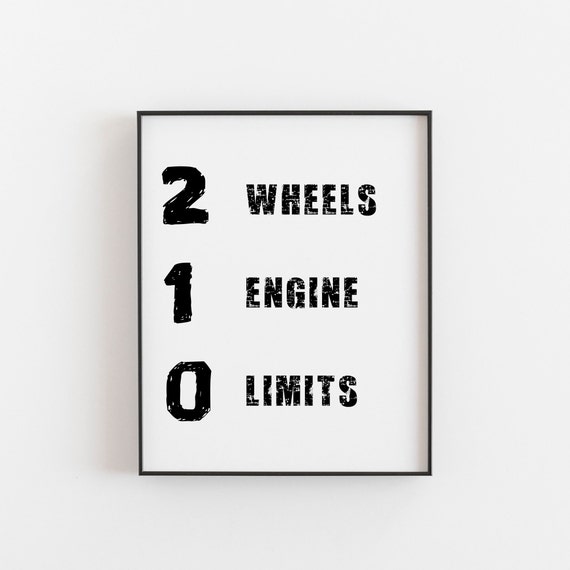 Motocross Gift 2 Wheels 1 Engine O Limits Motor Racing Dirt Bike Decor Motorcycle Gifts For Men Car Poster Dirtbike