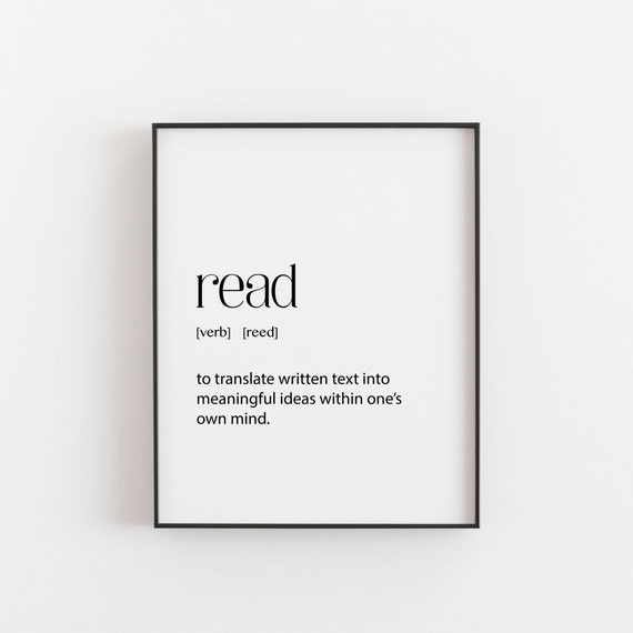 Read Definition Minimalist Quote Art Print