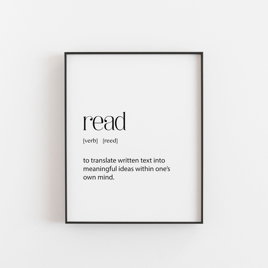 Read Definition Minimalist Quote Art Print