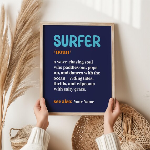 Surfer Definition Funny Personalized Gift for Surfers Poster