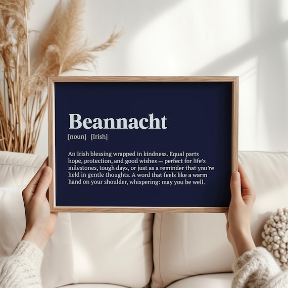 Beannacht Irish Blessing Poster, Celtic Typography