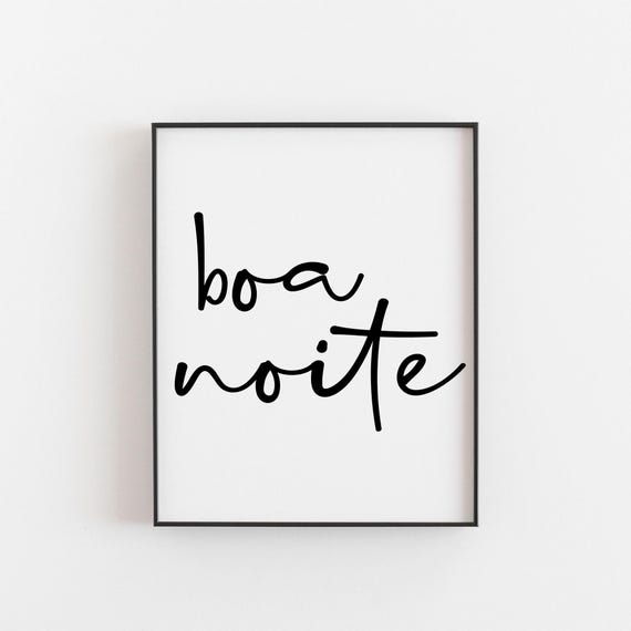 Portuguese Boa Noite Print Ideal For The Bedroom Walls Good Night Also Used In Brazil Bring Culture To Your Guest Room Art