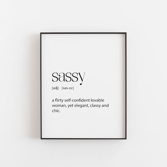 Sassy Definition Print Funny Gift For Confident Women Wall Decor