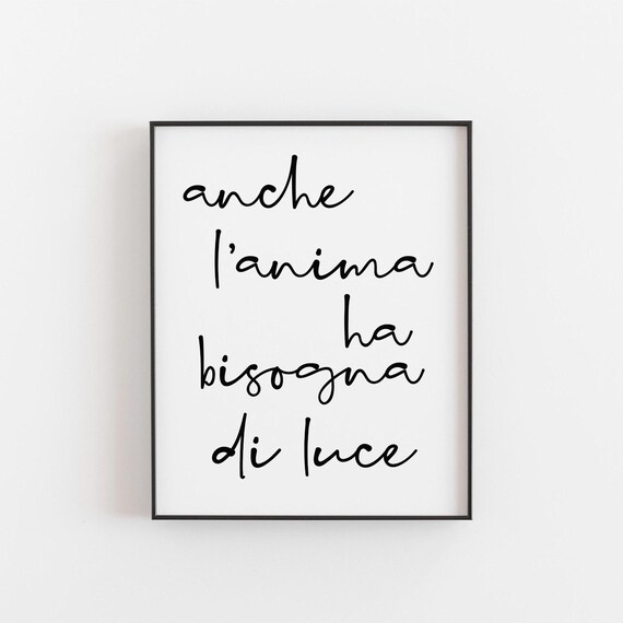 Anche L'Anima Ha Bisogno Di Luce, Minimalist Poster