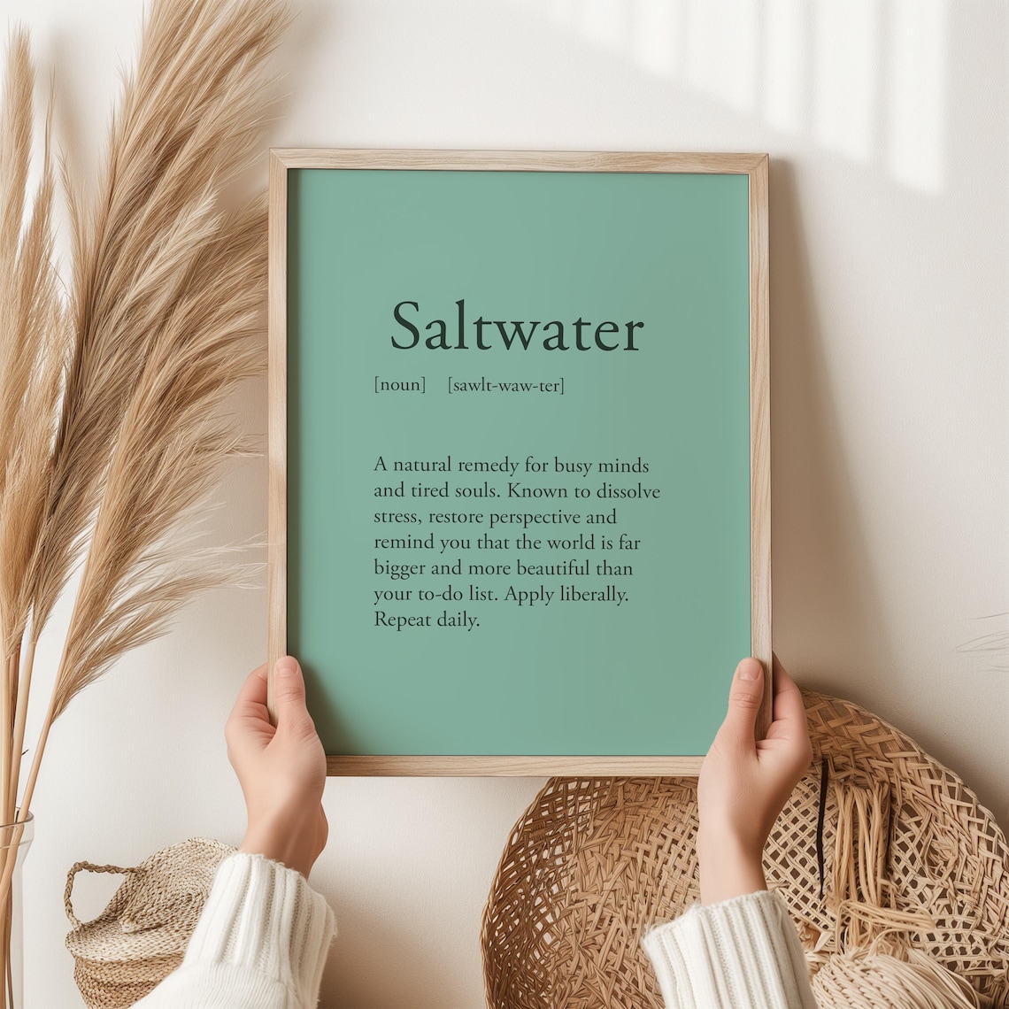 Saltwater Coastal Wall Art Print, Beach Holiday Decor