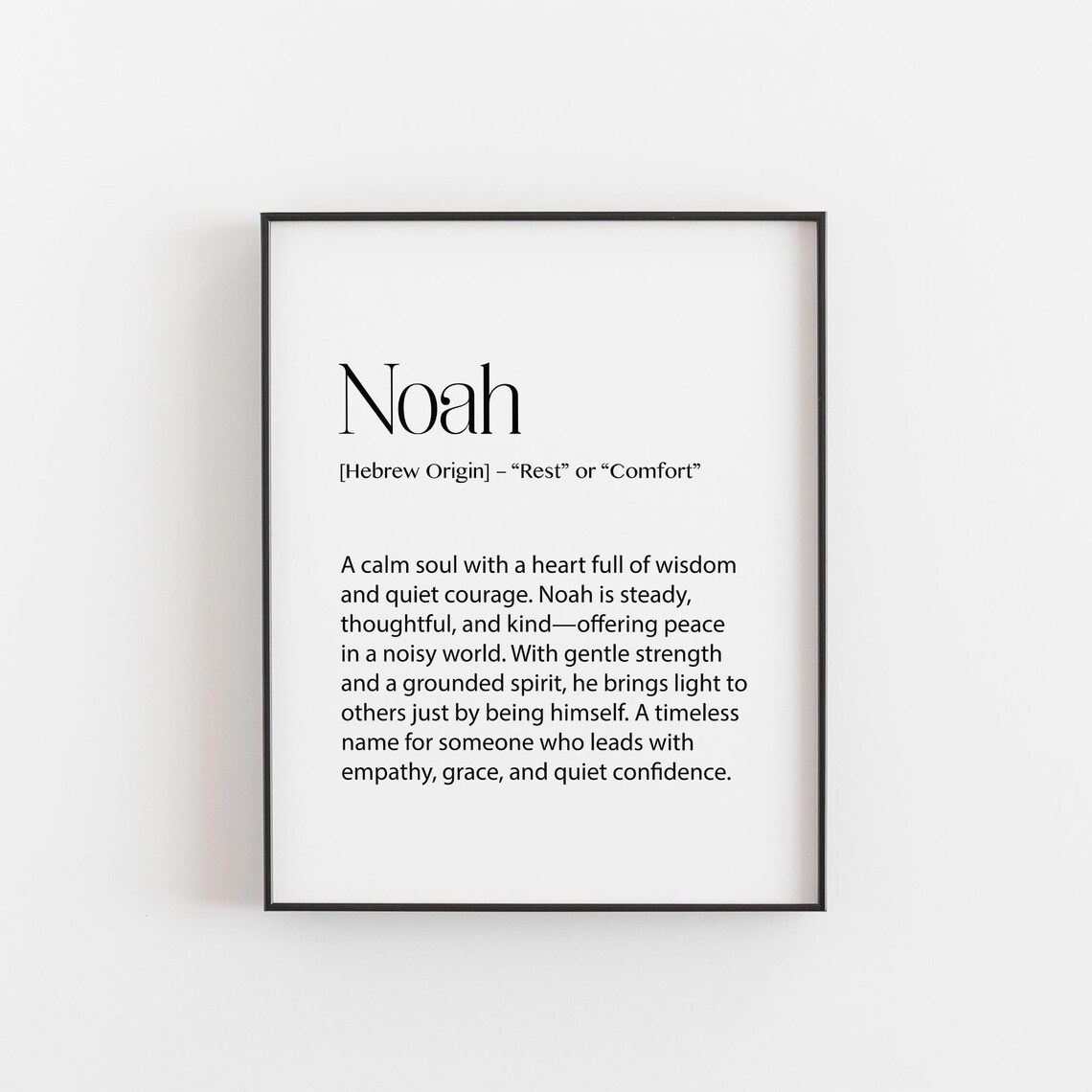 Noah Name Art, Minimalist Nursery Name Print