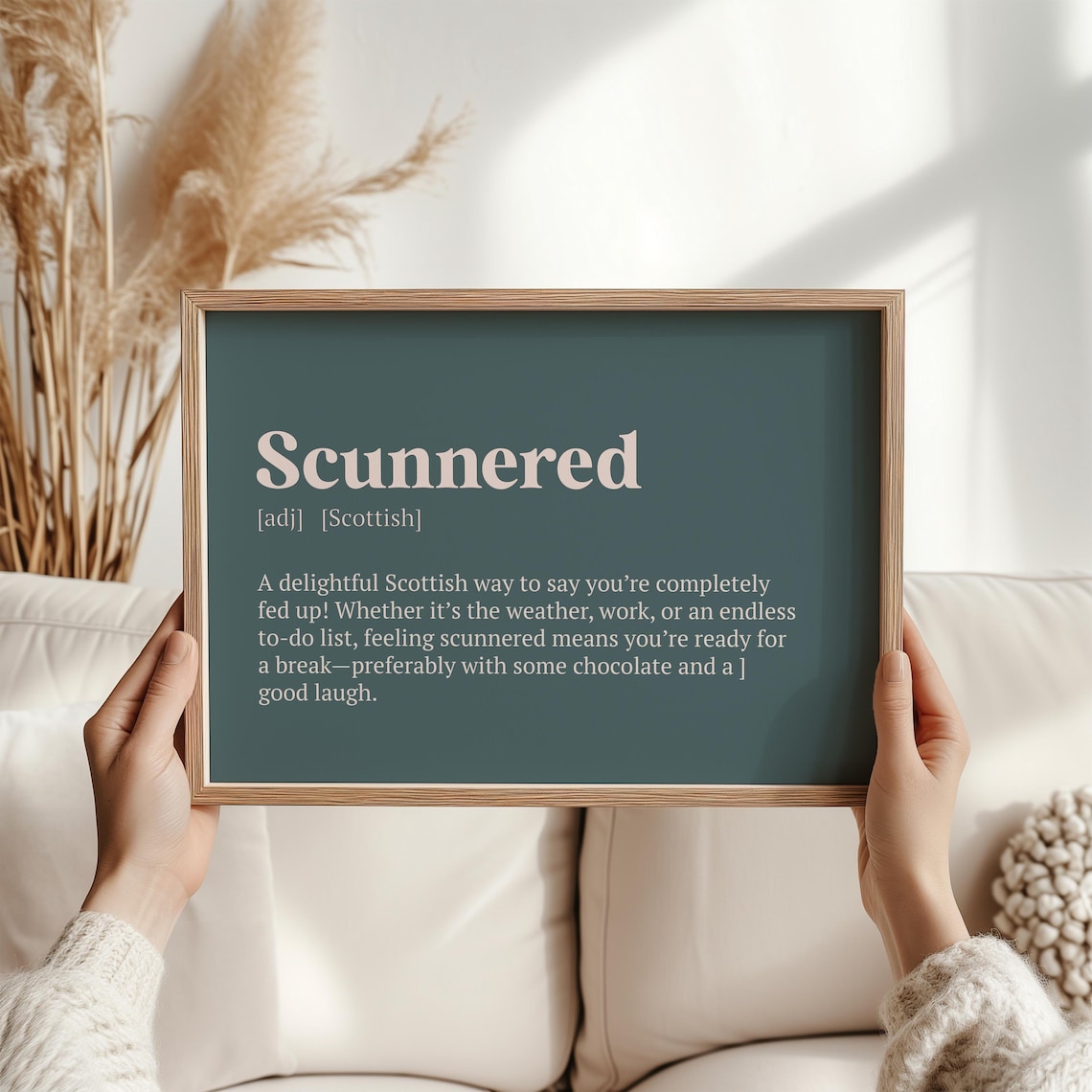 Scunnered Definition Print, Humorous Scottish Wall Art