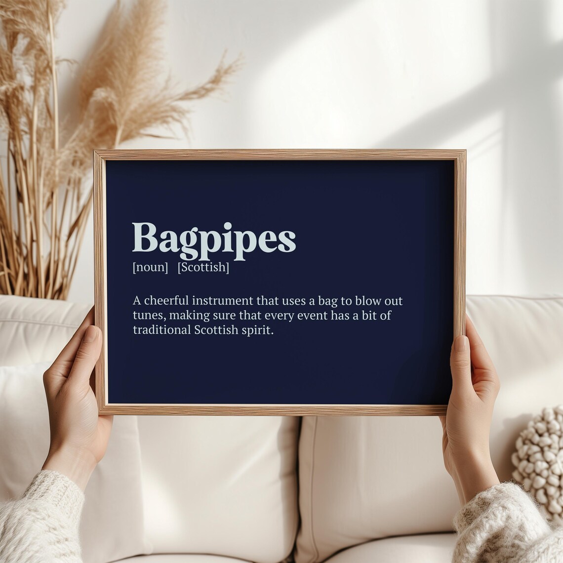 Bagpipes Definition Print Quirky Scottish Wall Art Funny Gift For Friends Unique Home Decor Scottish Slang Poster Humorous Art Print - Image 2