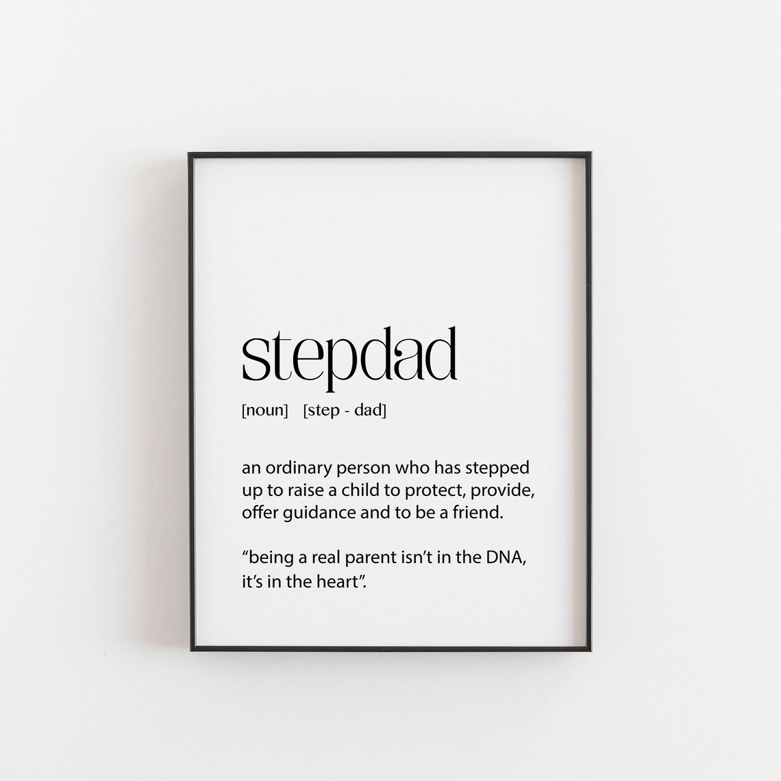 Stepdad Definition Gift, Wedding and Birthday Art Print