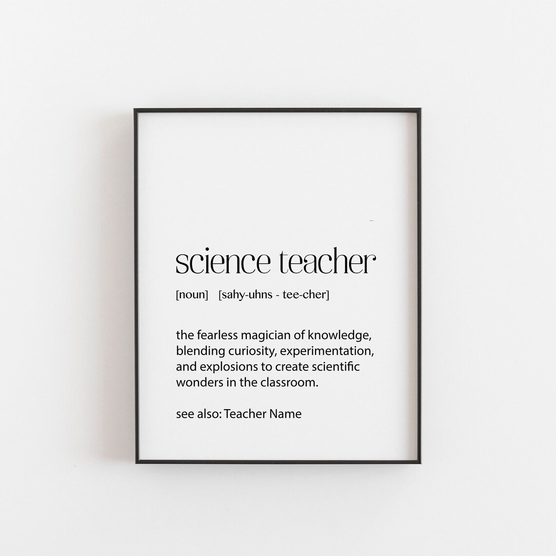 Science Teacher Gift Definition Poster Print
