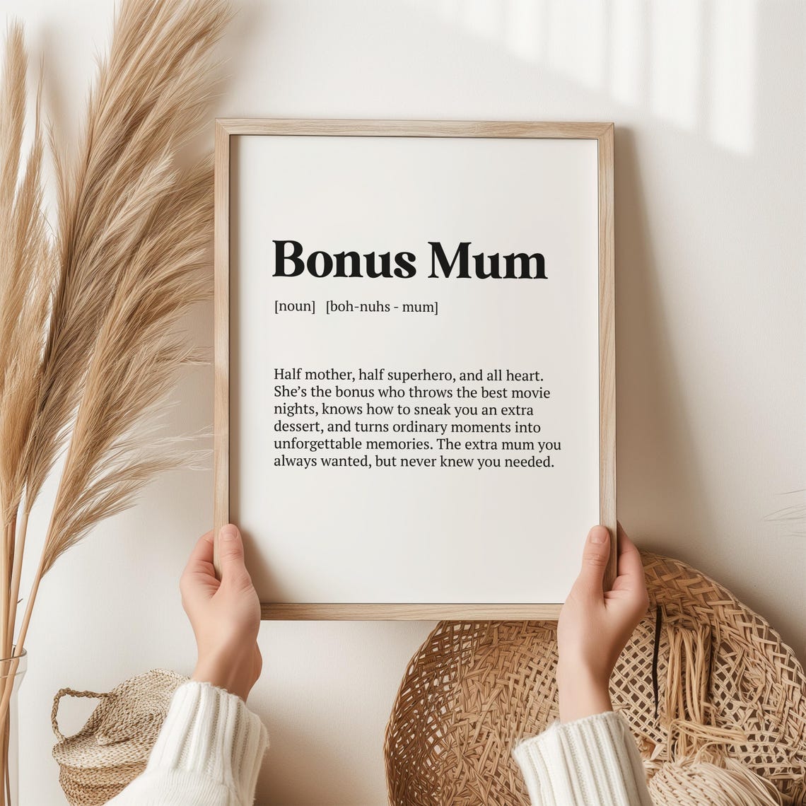 Bonus Mum Definition Print Half Mother Half Superhero Stepmum Gift