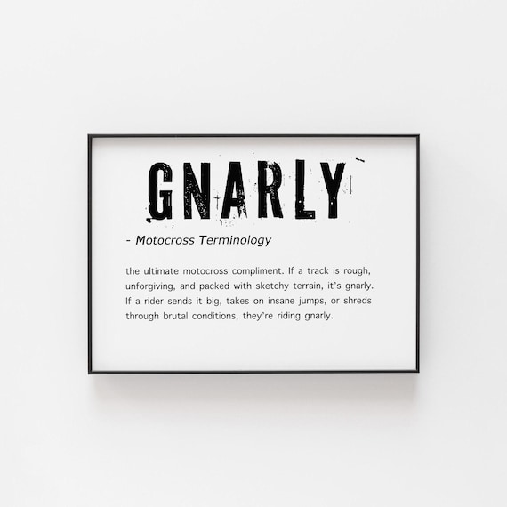 Gnarly Motocross Terminology Distressed Slang Definition Poster