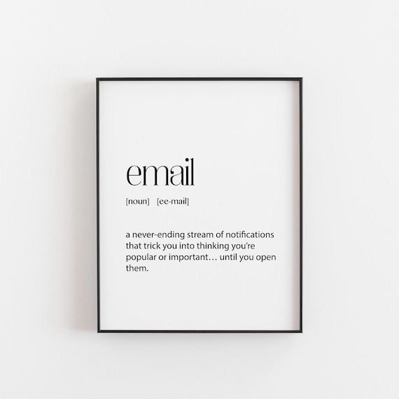 Email Definition Funny Modern Office Humor Dictionary Poster