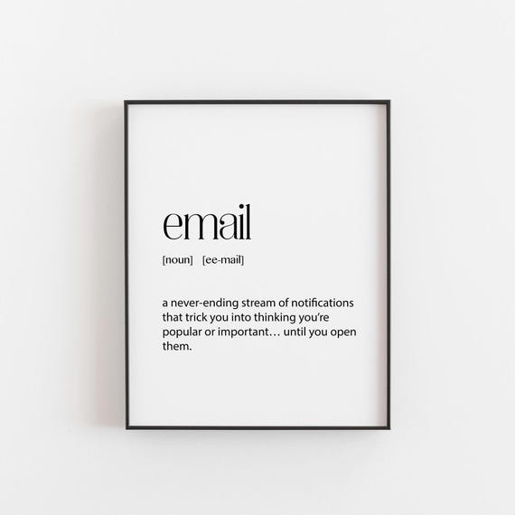 Email Definition Print Funny Office Wall Art Work From Home Humour Sarcastic Quote Poster Gift For Coworker