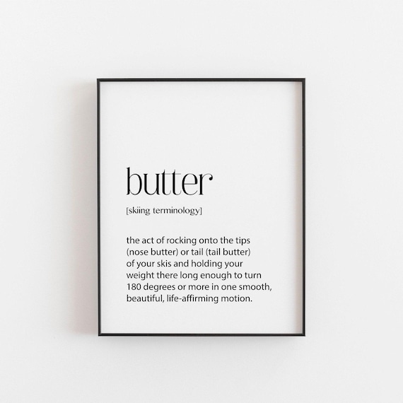 Skiing Poster Butter Definition Gift Ideas For Skiers Ski Slang Jargon Gifts Snow Cool Present Christmas