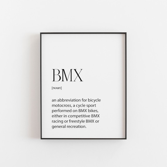 BMX Definition Poster Dictionary Wall Decor Cycle Sport Gift for Riders