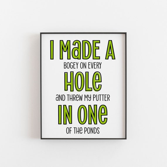 Golf Art Print Golfer Dad Decor Quotes Gifts For Men Retired Player Gift Golfing Presents Funny
